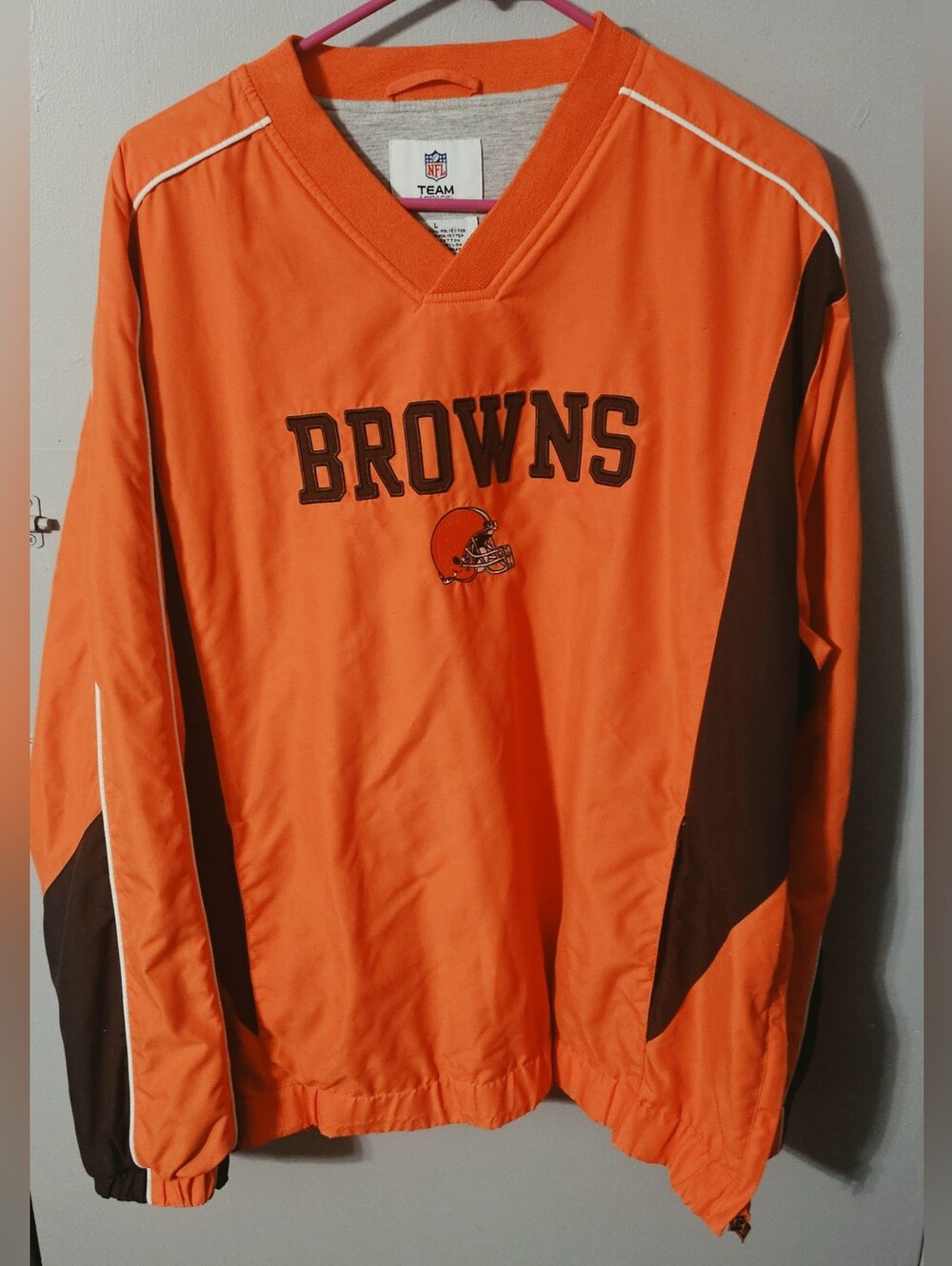 Mens vintage NFL Team Apparel Cleveland Browns Pullover orange/brown size LG